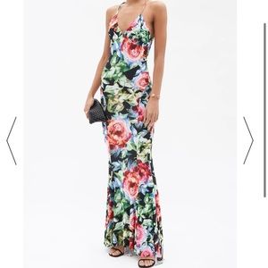 Norma Kamali Floral Fishtail Gown